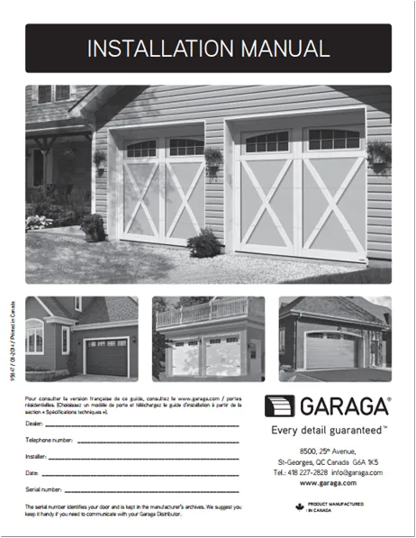 Installation Manual for Residential Doors