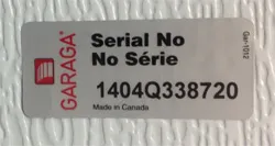 Serial number of your Garaga garage door